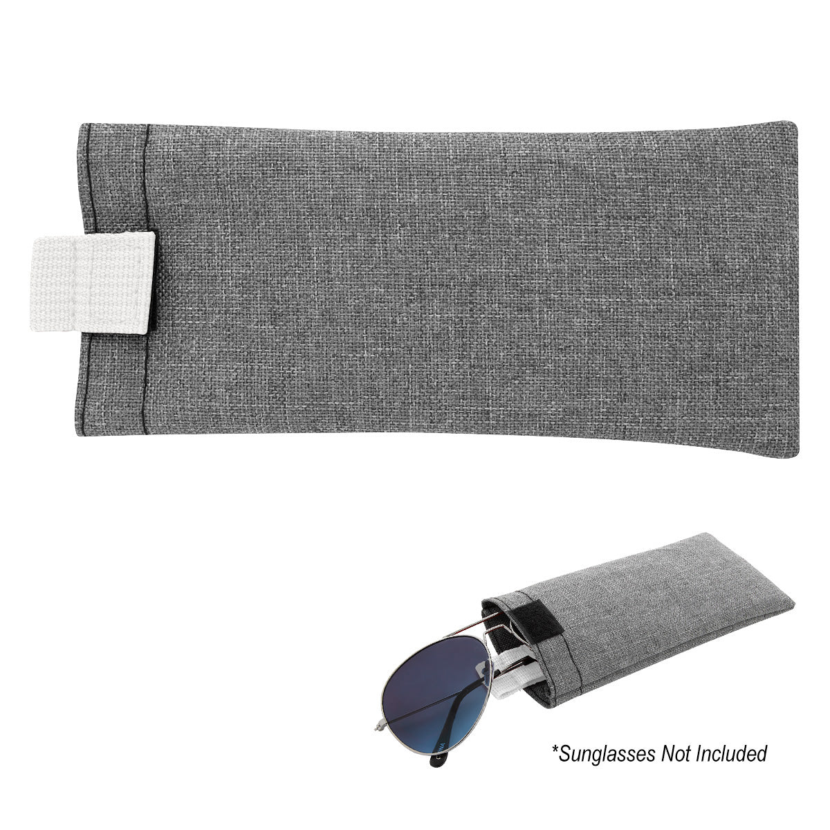 Brighton Heathered Eyeglass Pouch - Gray With White