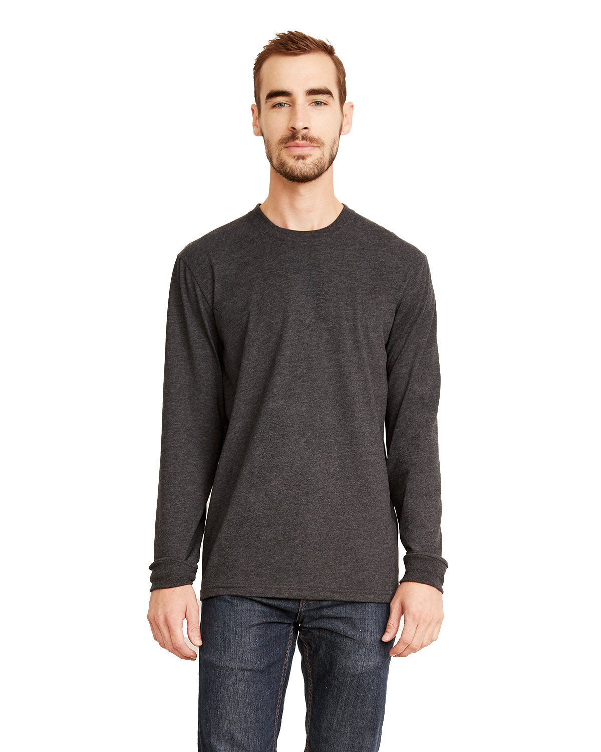Next Level Apparel Unisex Sueded Long-Sleeve Crew - Front