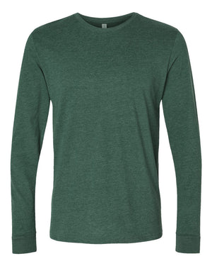 Next Level Unisex Sueded Long-Sleeve Crew - Heather Forest Green