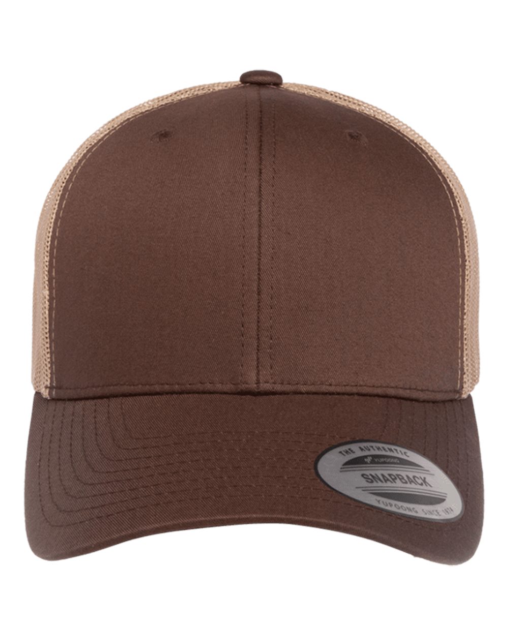 YP Classics Adult Retro Trucker Cap - Brown/ Khaki