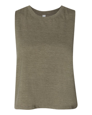 BELLA + CANVAS Ladies' Racerback Cropped Tank - Heather Olive