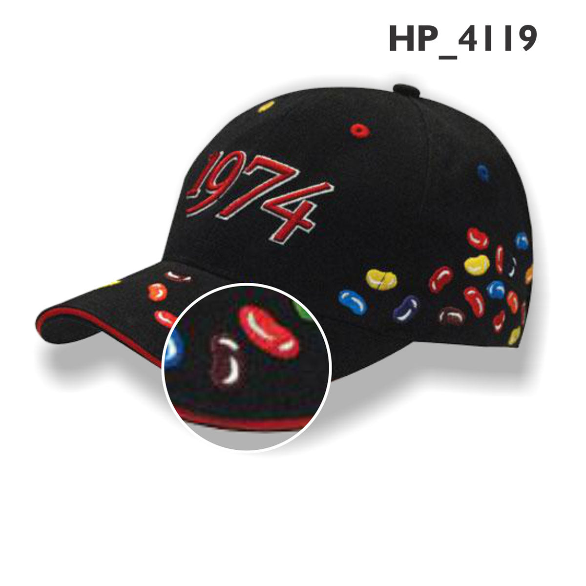 6 Panel BHC Embroidered Jelly Bean Cap - Custom Embroidered -
