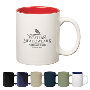 11 Oz. Colored Stoneware Mug - Solid/Two-Tone
