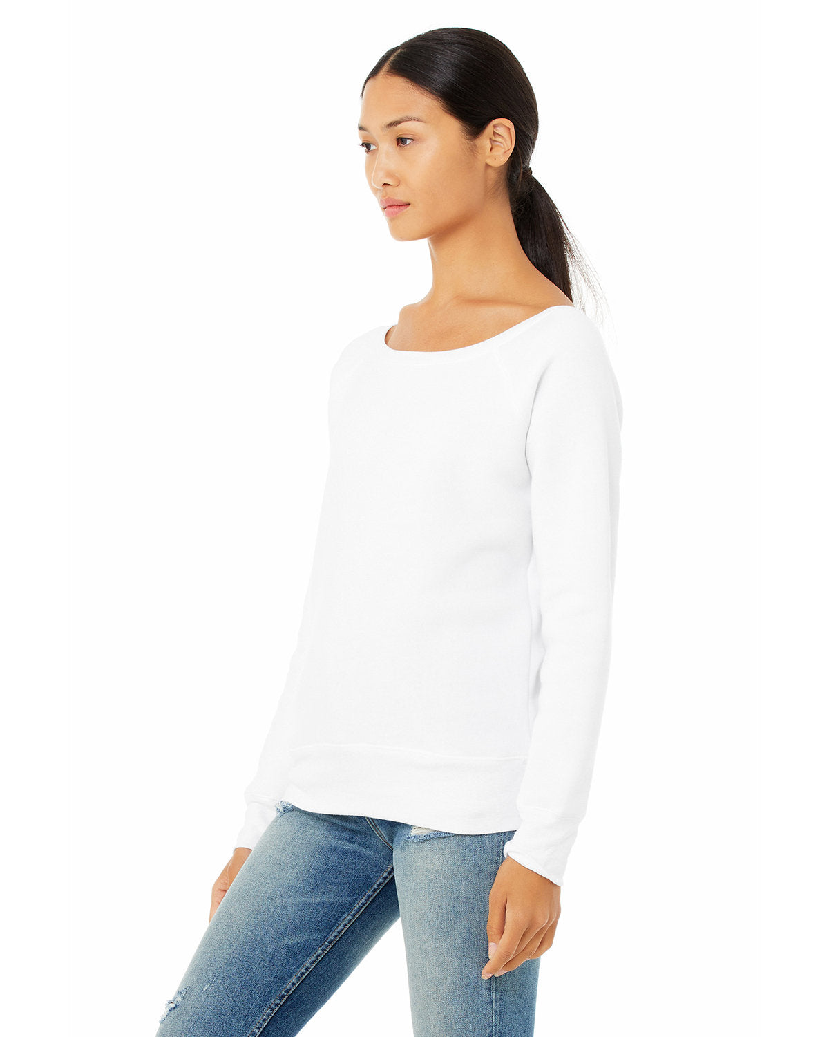 BELLA + CANVAS Ladies' Sponge Fleece Wide Neck Sweatshirt