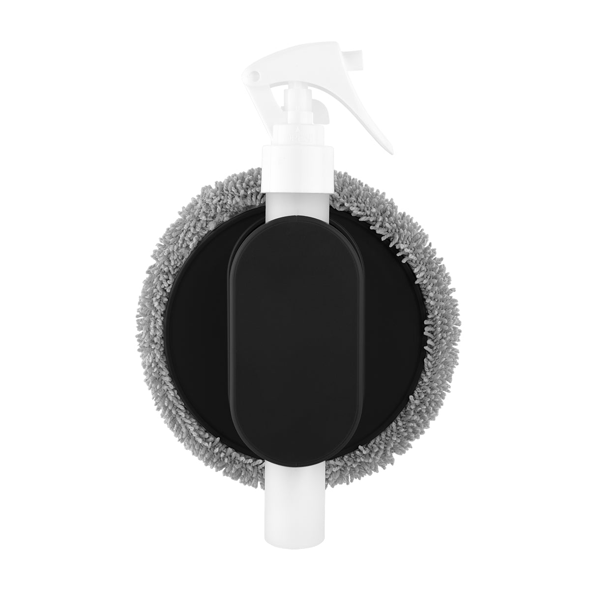 All-In-One Refillable Spray Bottle & Cleaning Cloth - Black With Gray