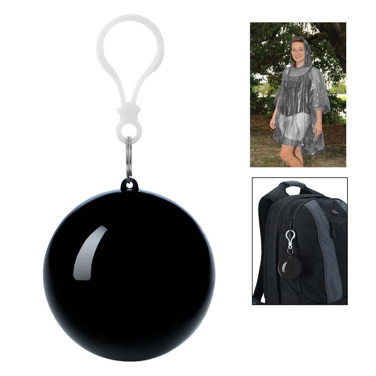 Poncho Ball Key Chain - Black