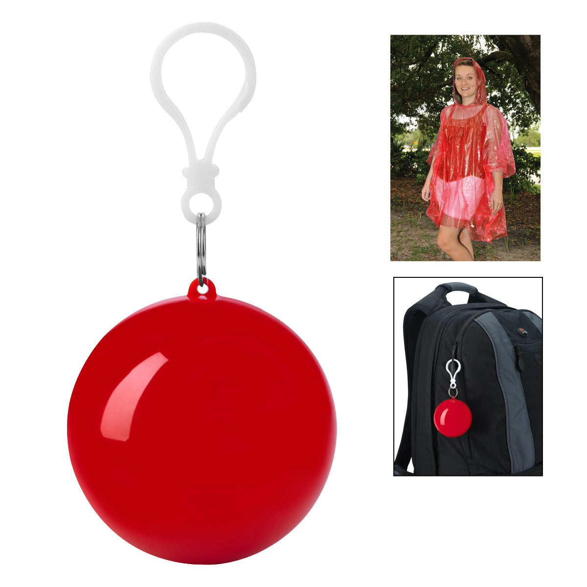 Poncho Ball Key Chain - Red