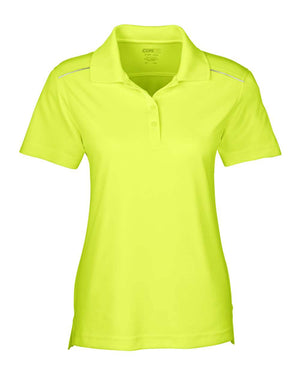 CORE365 Origin Performance Pique Polo Reflective Piping - Women's - Safety Yellow