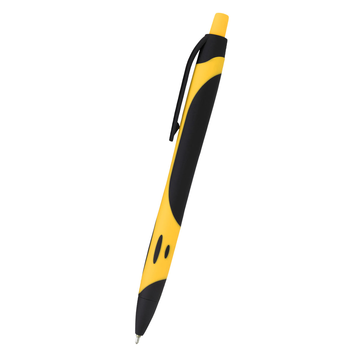 Two-Tone Sleek Write Rubberized Pen - Black With Yellow