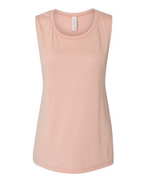 BELLA + CANVAS Ladies' Flowy Scoop Muscle Tank - Peach