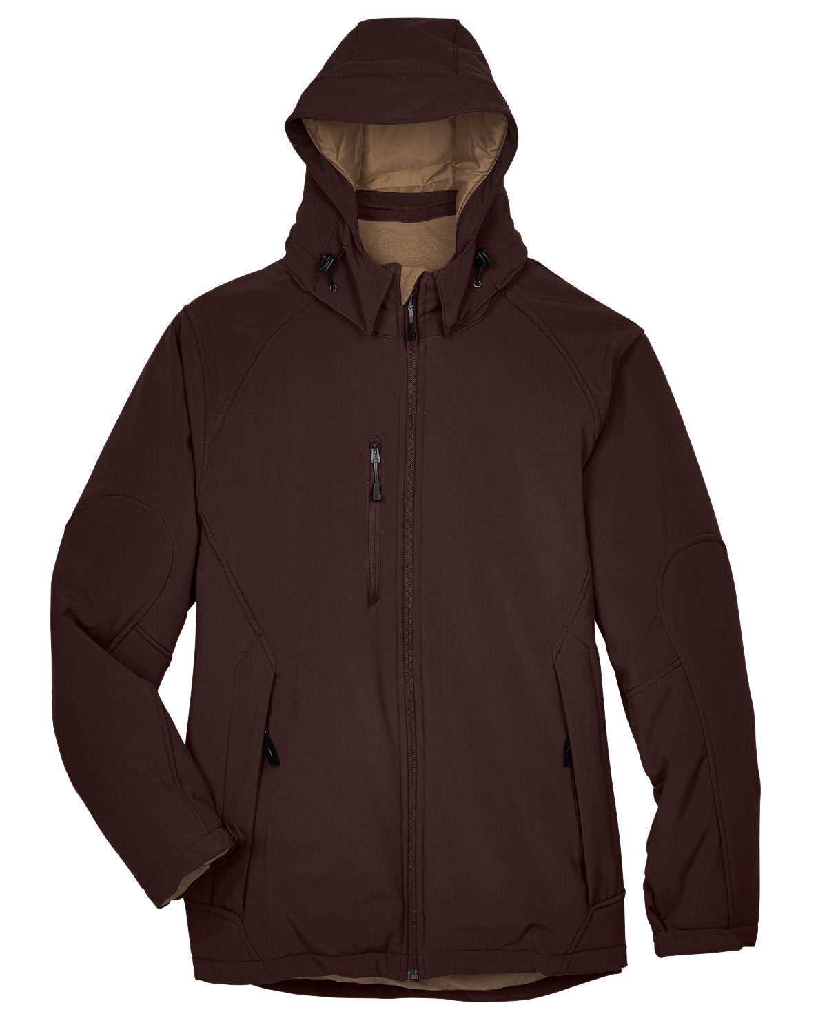 North End Men's Glacier Insulated Three-Layer Fleece Bonded Soft Shell Jacket with Detachable Hood - Dark Chocolate