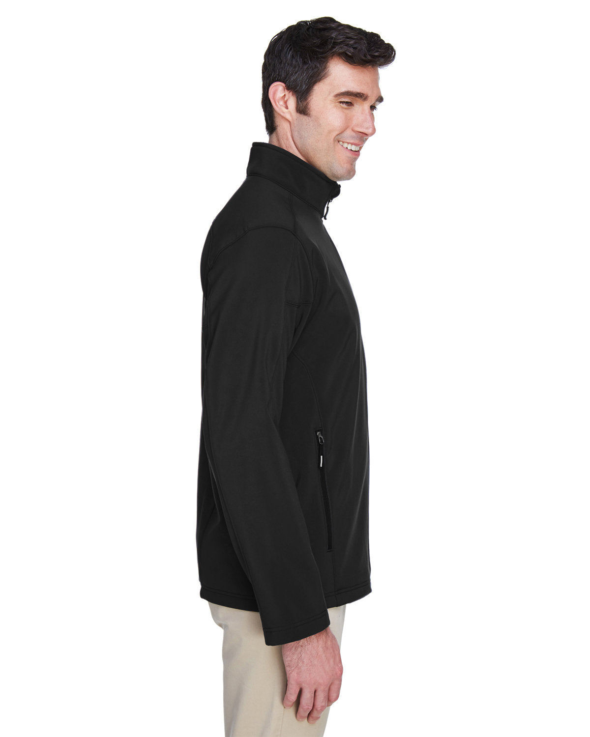 Core365 Men's Tall Cruise Two-Layer Fleece Bonded Soft Shell Jacket - Side