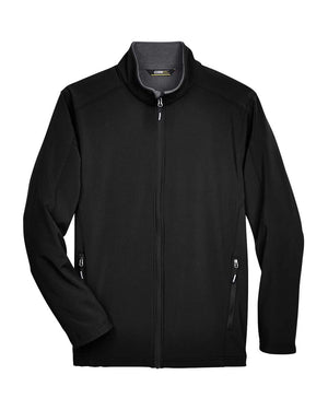 CORE365 Men's Tall Cruise Two-Layer Fleece Bonded Soft Shell Jacket - Black