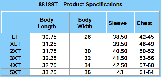 Core365 Men's Tall Brisk Insulated Jacket - Specs