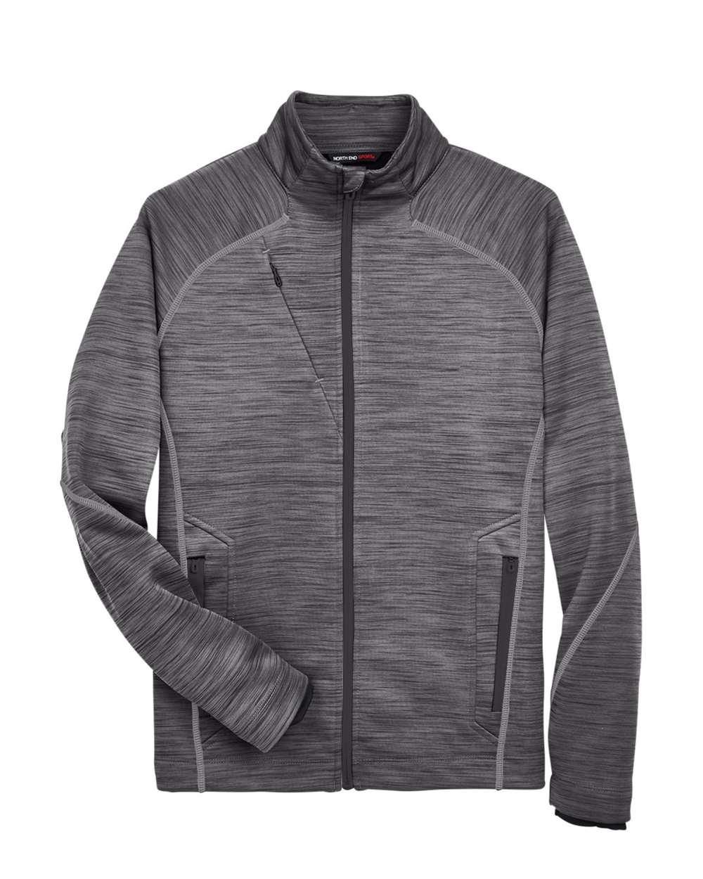 North End Men's Flux Mélange Bonded Fleece Jacket - Carbon/ Black