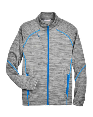 North End Men's Flux Mélange Bonded Fleece Jacket - Platinum/ Olympic Blue