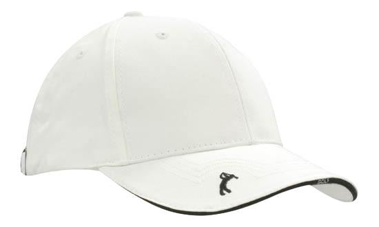 6 Panel Chino Twill Golf Cap - Custom Embroidered -