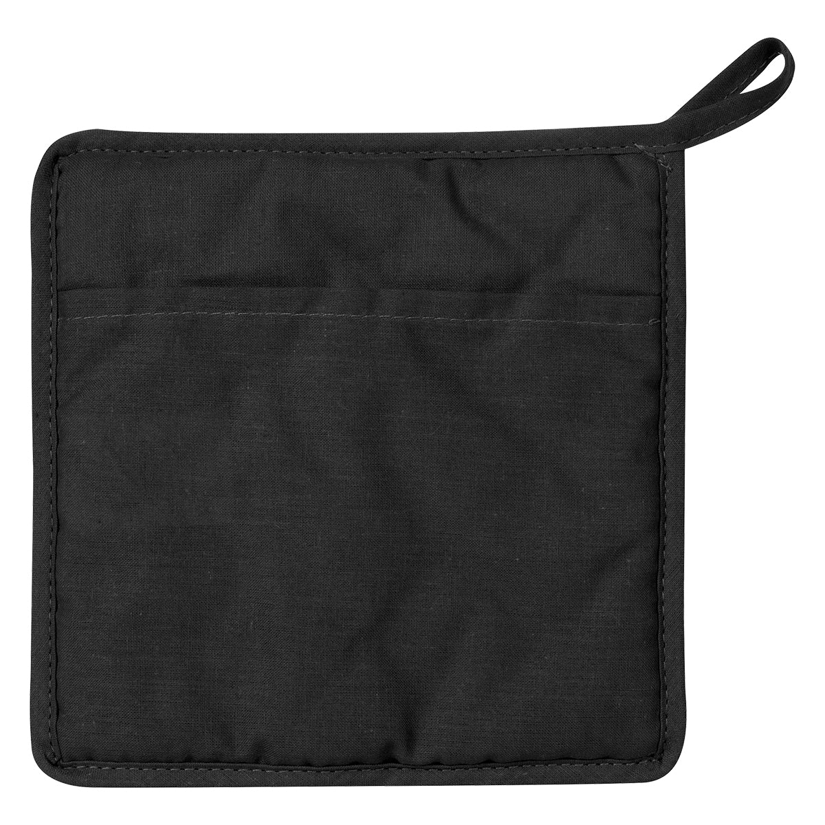 Quilted Cotton Canvas Pot Holder - Black