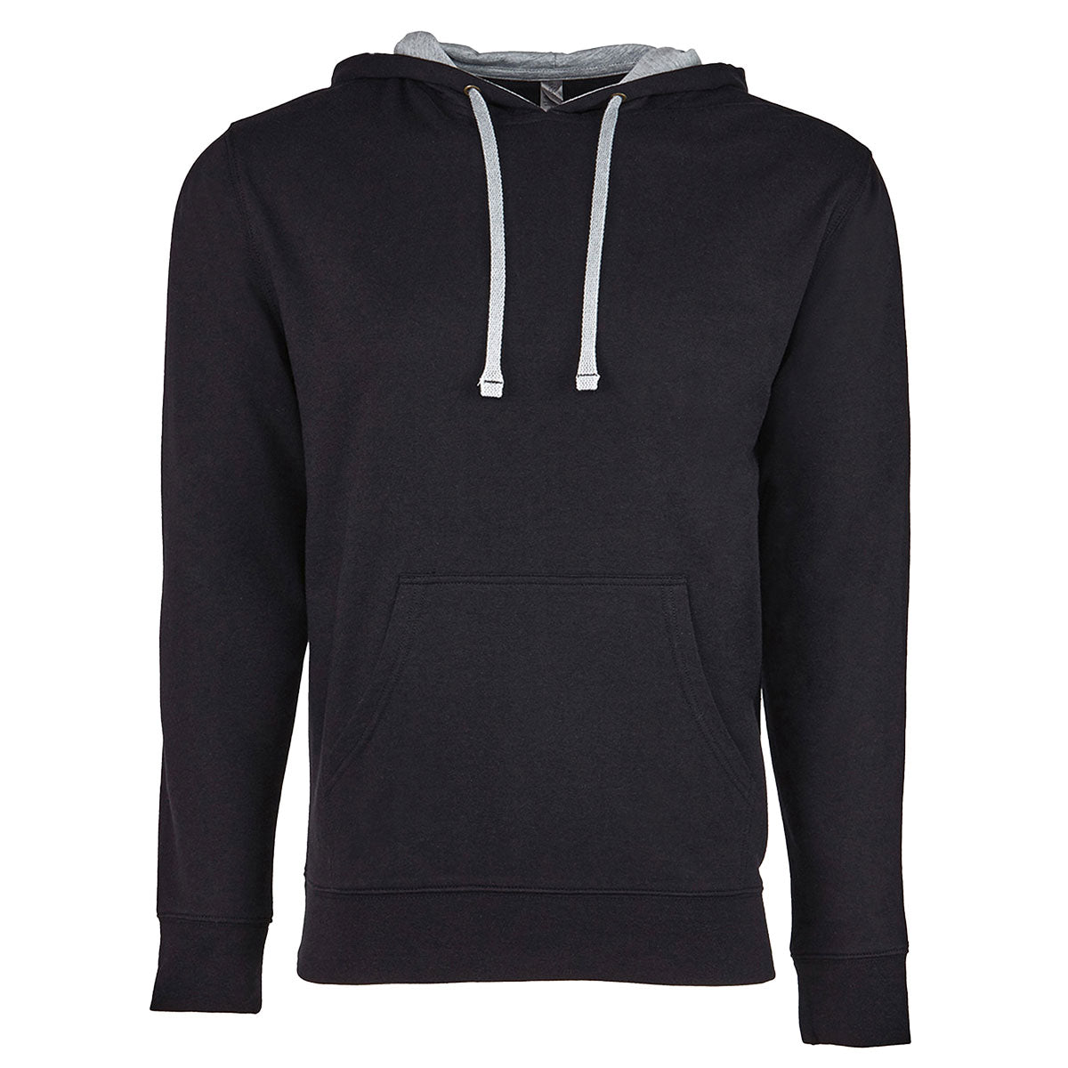 Next Level Unisex Laguna French Terry Pullover Hooded Sweatshirt - Black/ Heather Grey