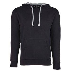 Next Level Unisex Laguna French Terry Pullover Hooded Sweatshirt - Black/ Heather Grey