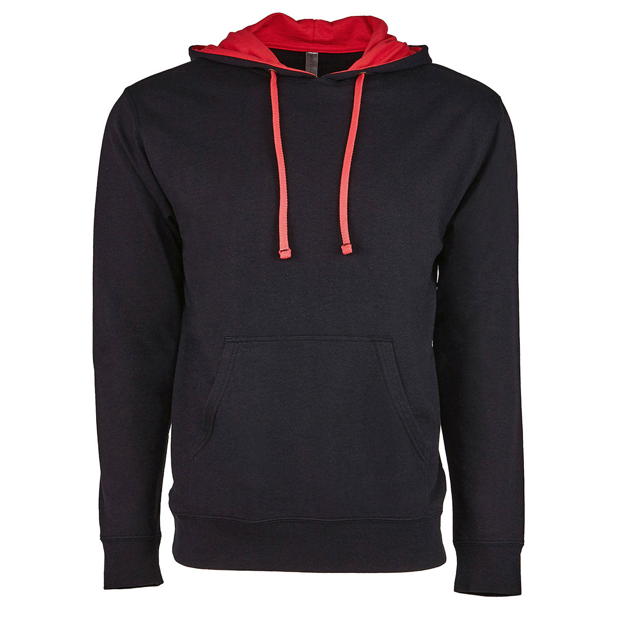 Next Level Unisex Laguna French Terry Pullover Hooded Sweatshirt - Black/ Red