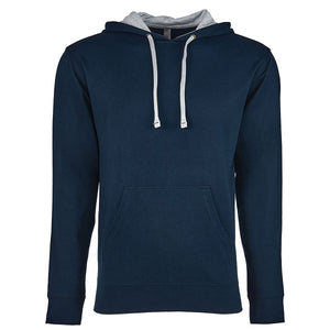 Next Level Unisex Laguna French Terry Pullover Hooded Sweatshirt - Midnight Navy/ Heather Grey