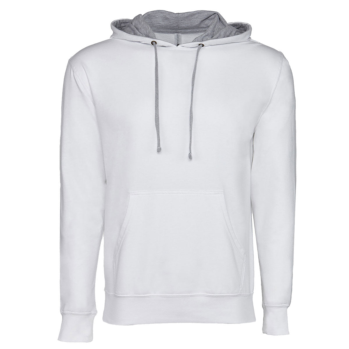 Next Level Unisex Laguna French Terry Pullover Hooded Sweatshirt - White/ Heather Grey