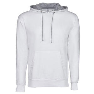 Next Level Unisex Laguna French Terry Pullover Hooded Sweatshirt - White/ Heather Grey