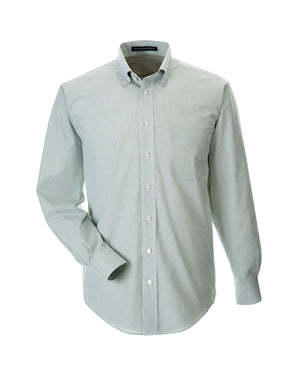 Devon & Jones Men's Crown Collection® Banker Stripe Woven Shirt - Dill