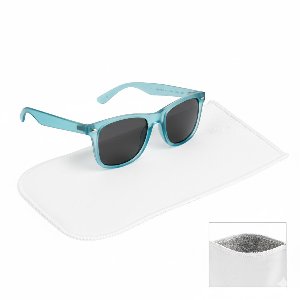 Malibu Sunglasses With Rpet Microfiber Sunglass Pouch - Translucent Blue