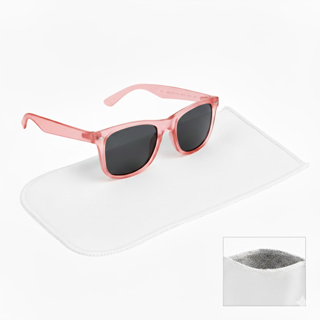 Malibu Sunglasses With Rpet Microfiber Sunglass Pouch - Translucent Pink