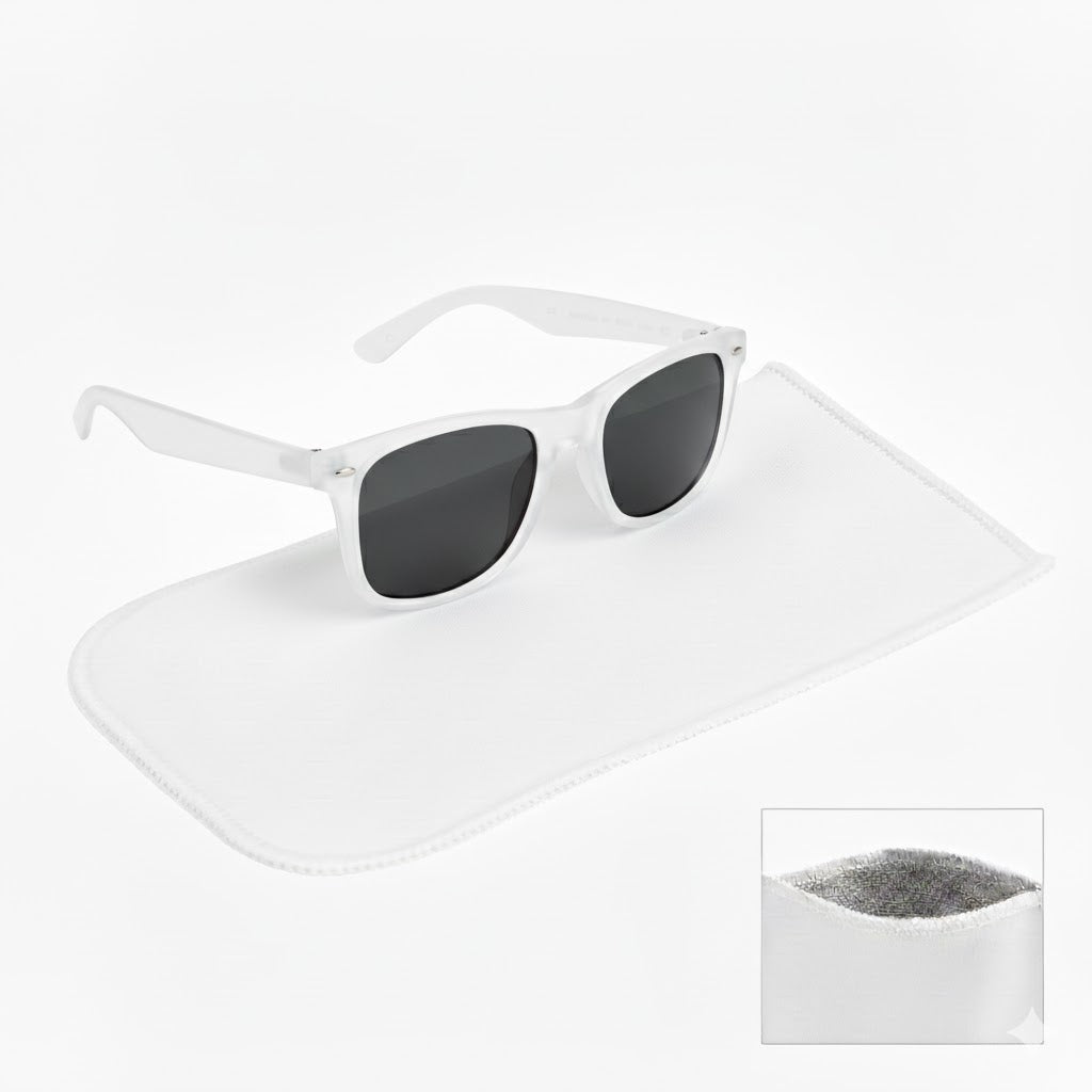 Malibu Sunglasses With Rpet Microfiber Sunglass Pouch - White