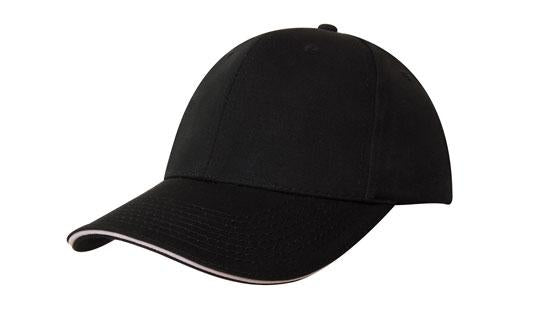 6 Panel Chino Twill Cap with Sandwich - Custom Embroidered - HP4080 -