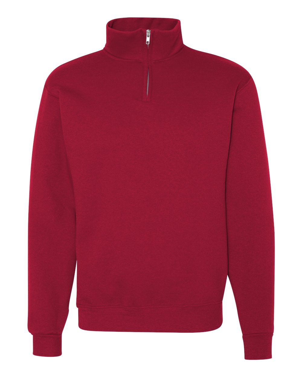 JERZEES Adult 8 oz. NuBlend® Quarter-Zip Cadet Collar Sweatshirt - True Red