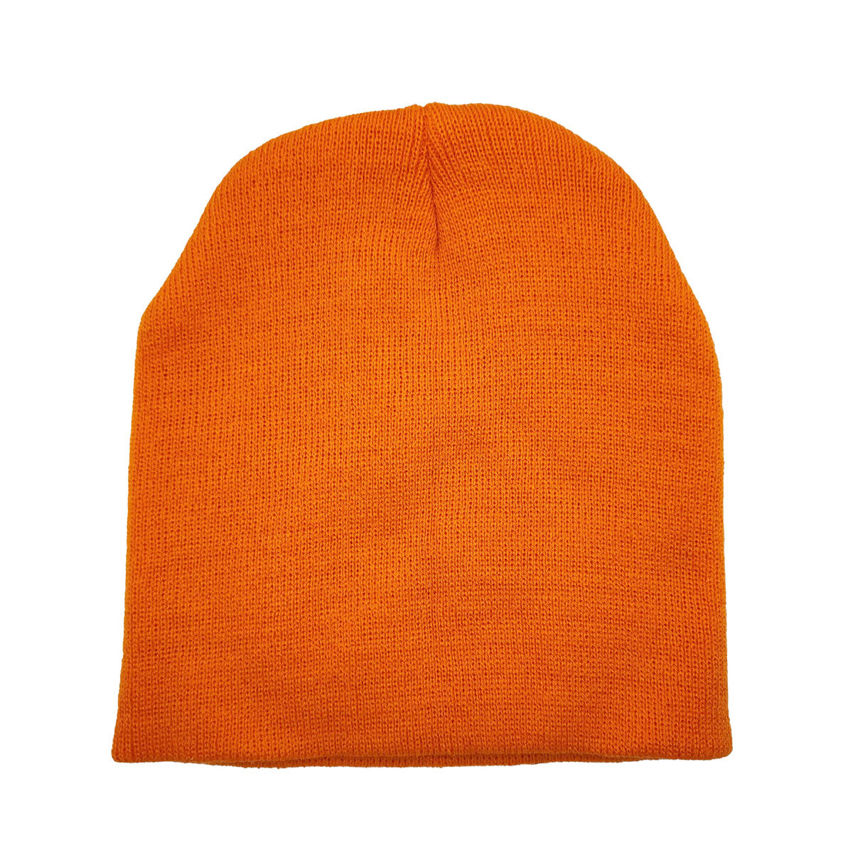 Rolled Down Acrylic Beanie - Orange