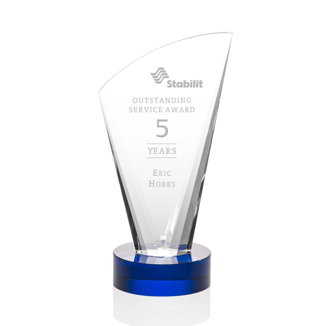 Brampton Award 9.25" - Clear - Blue