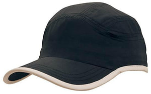 6 Panel Microfiber Sports Cap - Custom Embroidered -