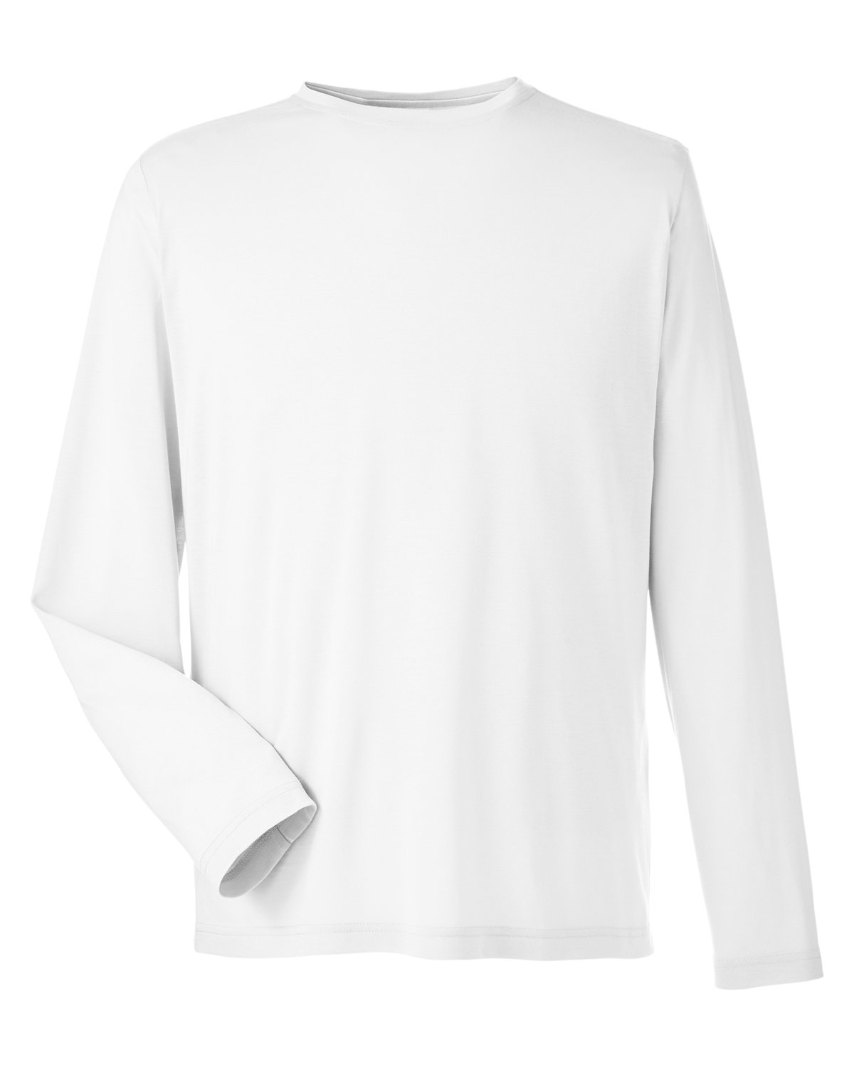 Core365 Adult Fusion ChromaSoft™ Performance Long-Sleeve T-Shirt - White