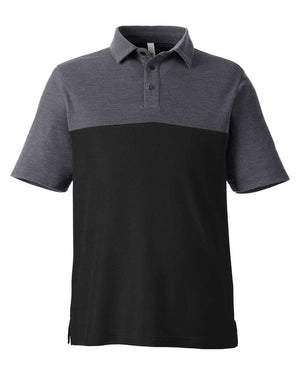 CORE365 Men's Fusion ChromaSoft Colorblock Polo - Black/ Carbon Heather