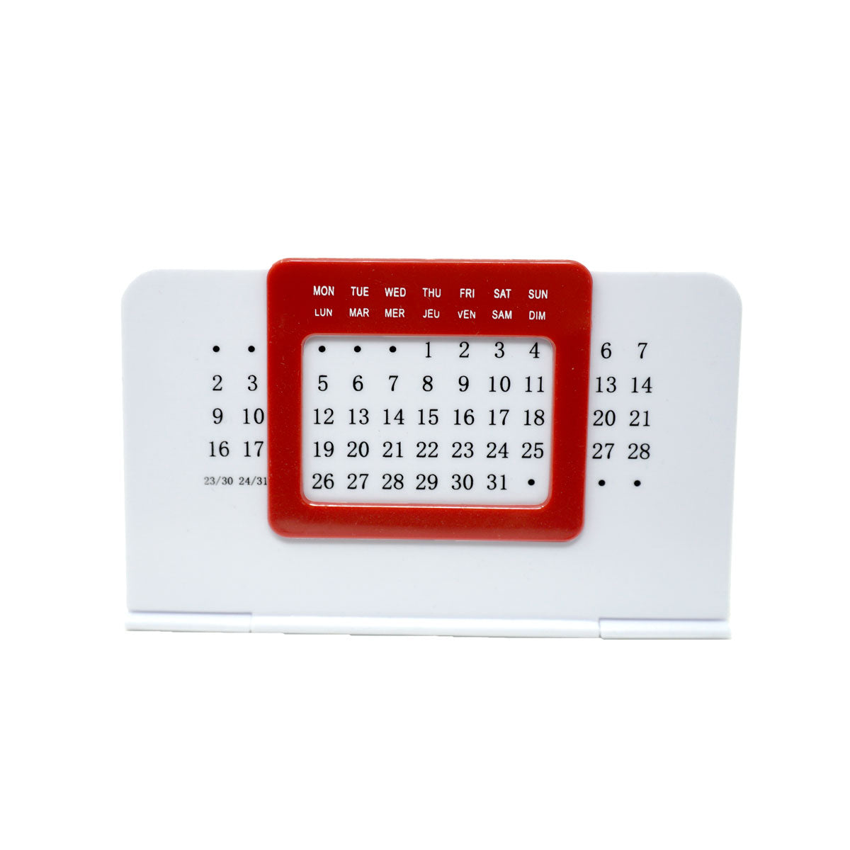 Perpetual Desk Calendar - White With Red