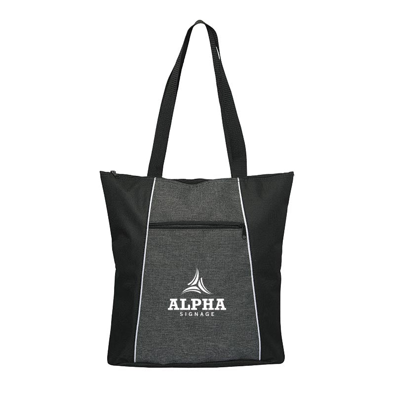 Two-Tone Heathered Tote Bag - Gray Heather