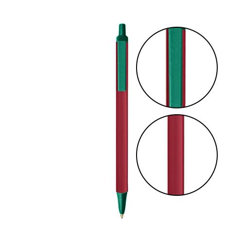 Metallic Red BIC® Clic Stic® Pen - Metallic Red With Forest Green
