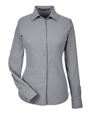 Devon & Jones CrownLux Performance® Ladies' Tonal Mini Check Woven Shirt - Graphite