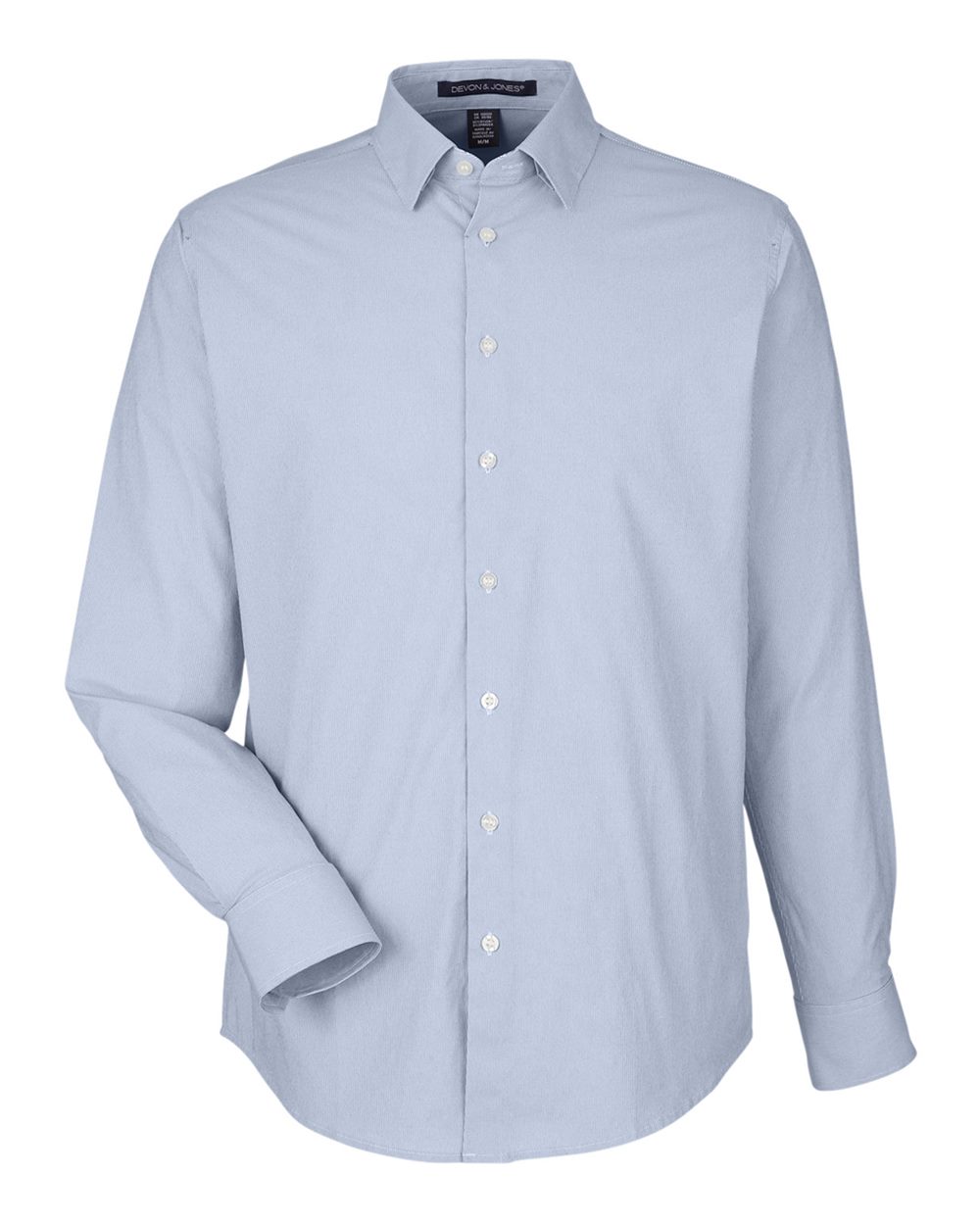 Devon & Jones CrownLux Performance® Men's Microstripe Shirt - Navy/ White