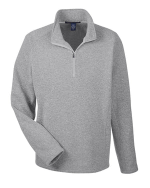 Devon & Jones Adult Bristol Sweater Fleece Quarter-Zip - Grey Heather