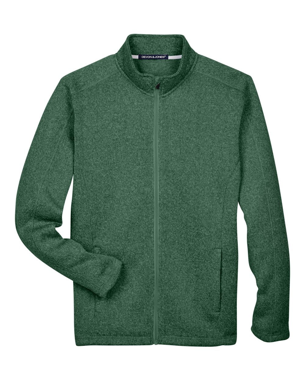 Devon & Jones Men's Bristol Full-Zip Sweater Fleece Jacket - Forest Heather