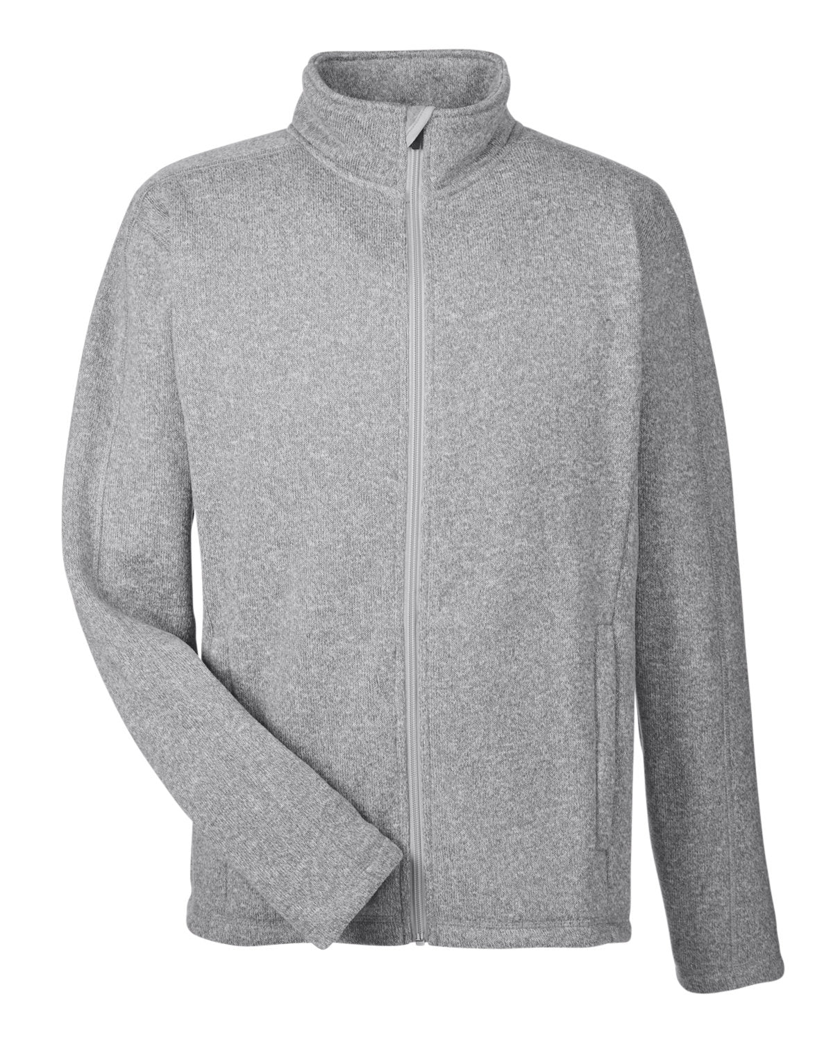 Devon & Jones Men's Bristol Full-Zip Sweater Fleece Jacket - Grey Heather