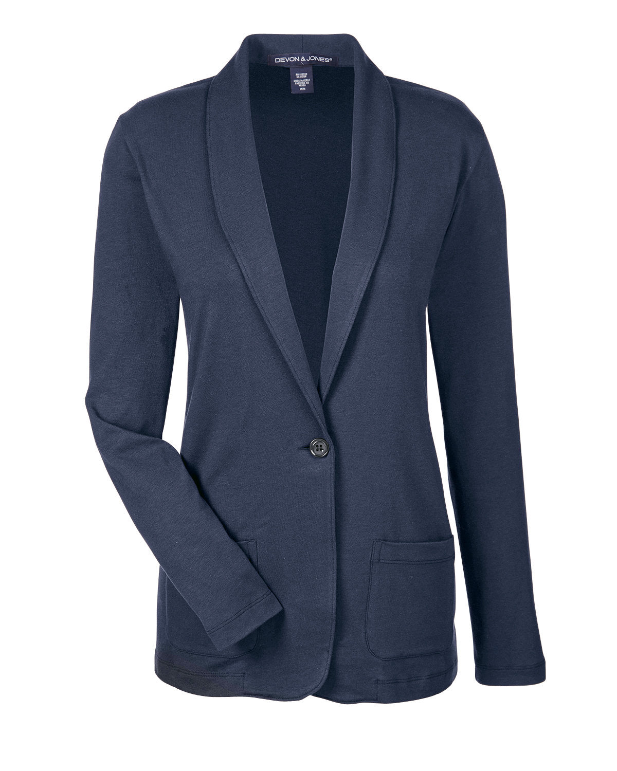 Devon & Jones Ladies' Perfect Fit™ Shawl Collar Cardigan - Navy