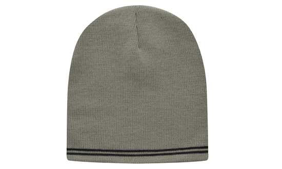 Skull Acrylic Beanie with - Stripes - Custom Embroidered -