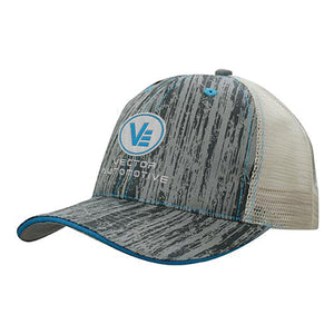 6 Panel Woodprint Poly Twill Mesh Cap